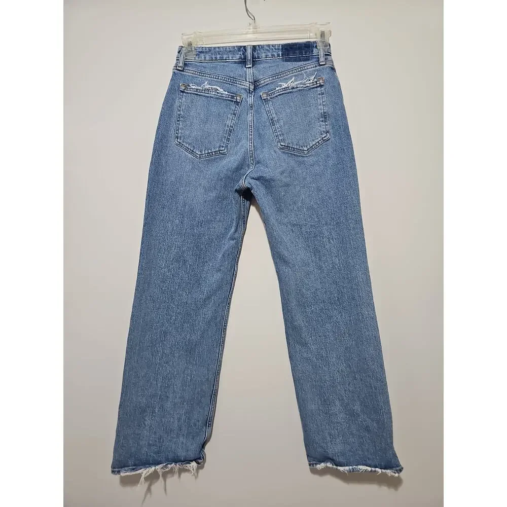 Abercrombie & Fitch 90s Relaxed High Rise Curve Love Womens 28 6S Medium Wash - Picture 3 of 13